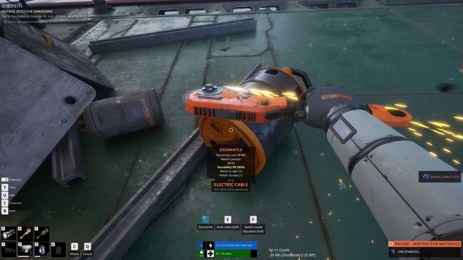 Using the Dismantle Tool in The Last Caretaker.