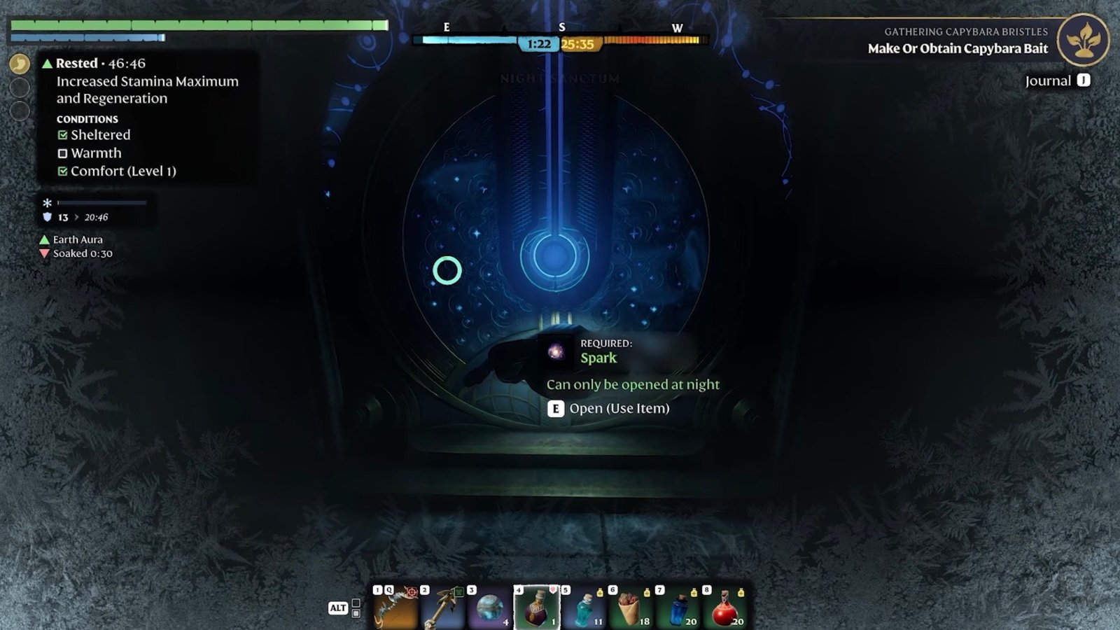 Opening the Night Sanctum's entrance in Enshrouded.