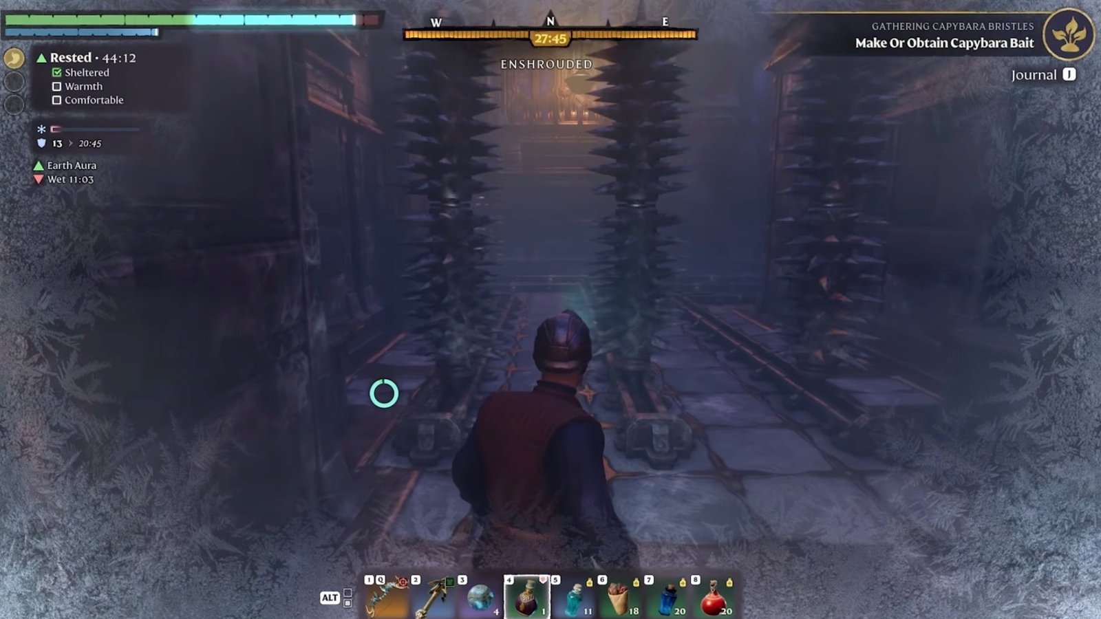 Heading to the room with the Legendary Chest inside the Night Sanctum in Enshrouded.