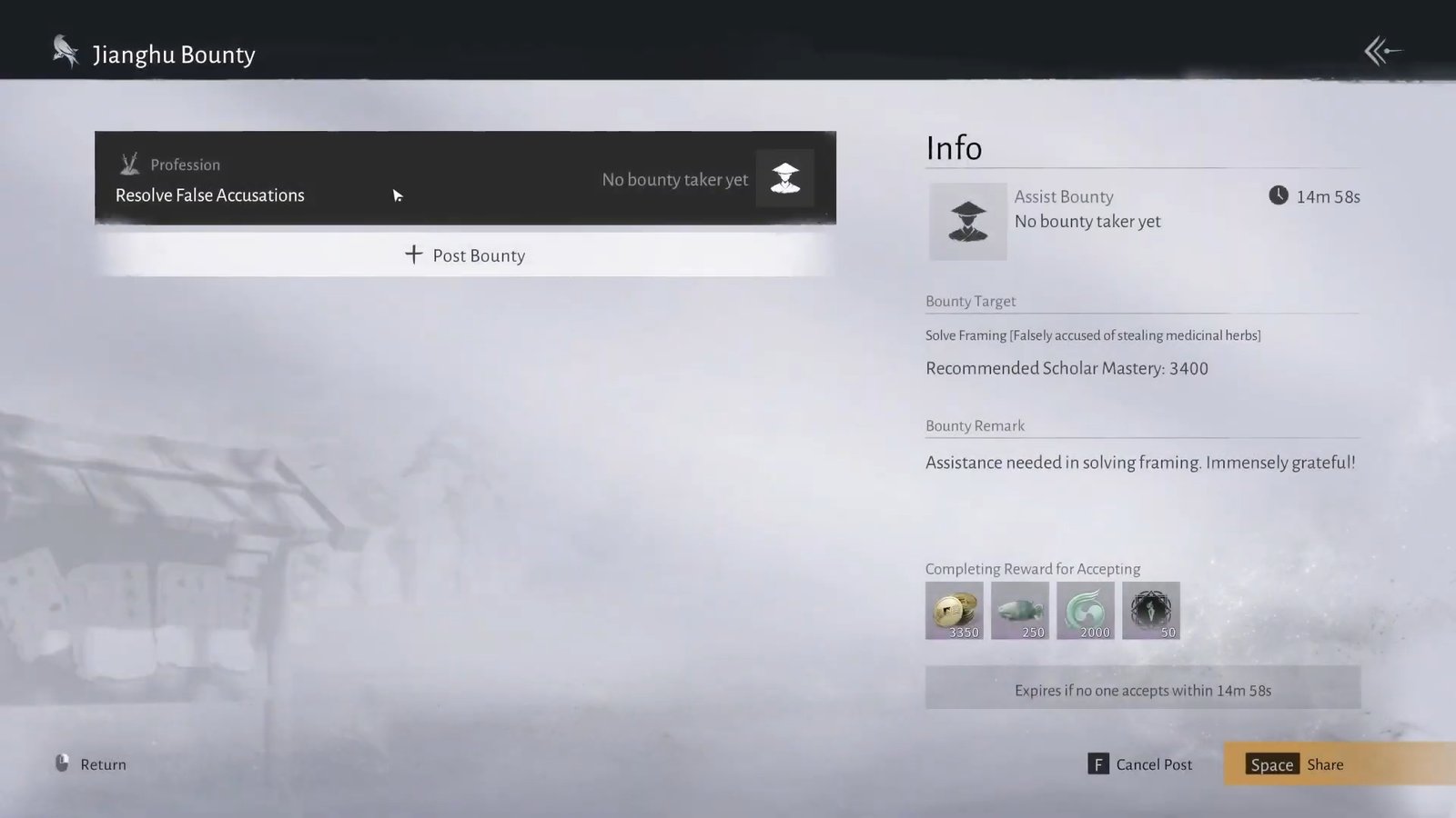 False Accusation Bounty Explained WWM