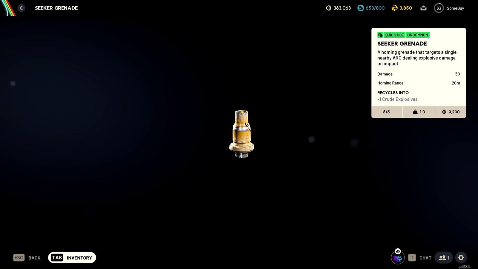 ARC Raiders Seeker Grenade Inspect