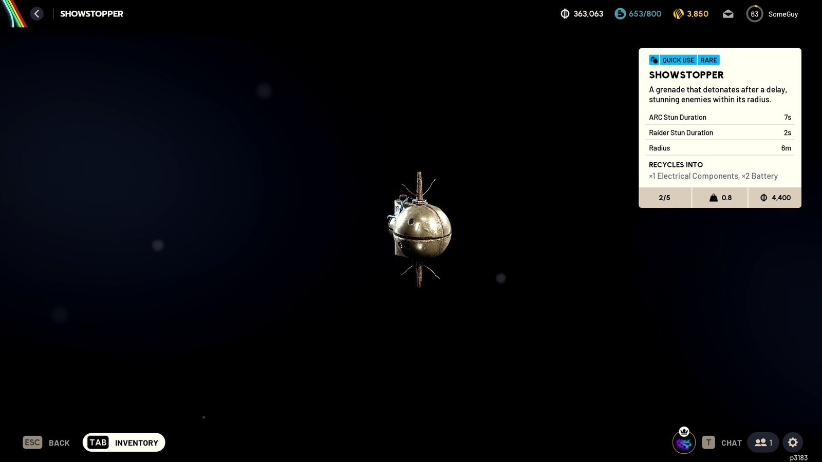 ARC Raiders Showstopper Inspect