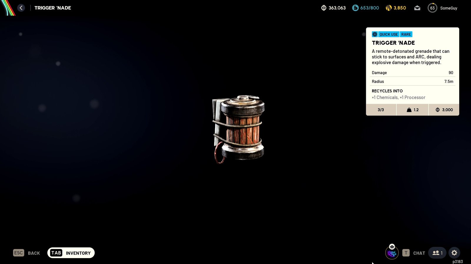 ARC Raiders Trigger 'Nade Inspect