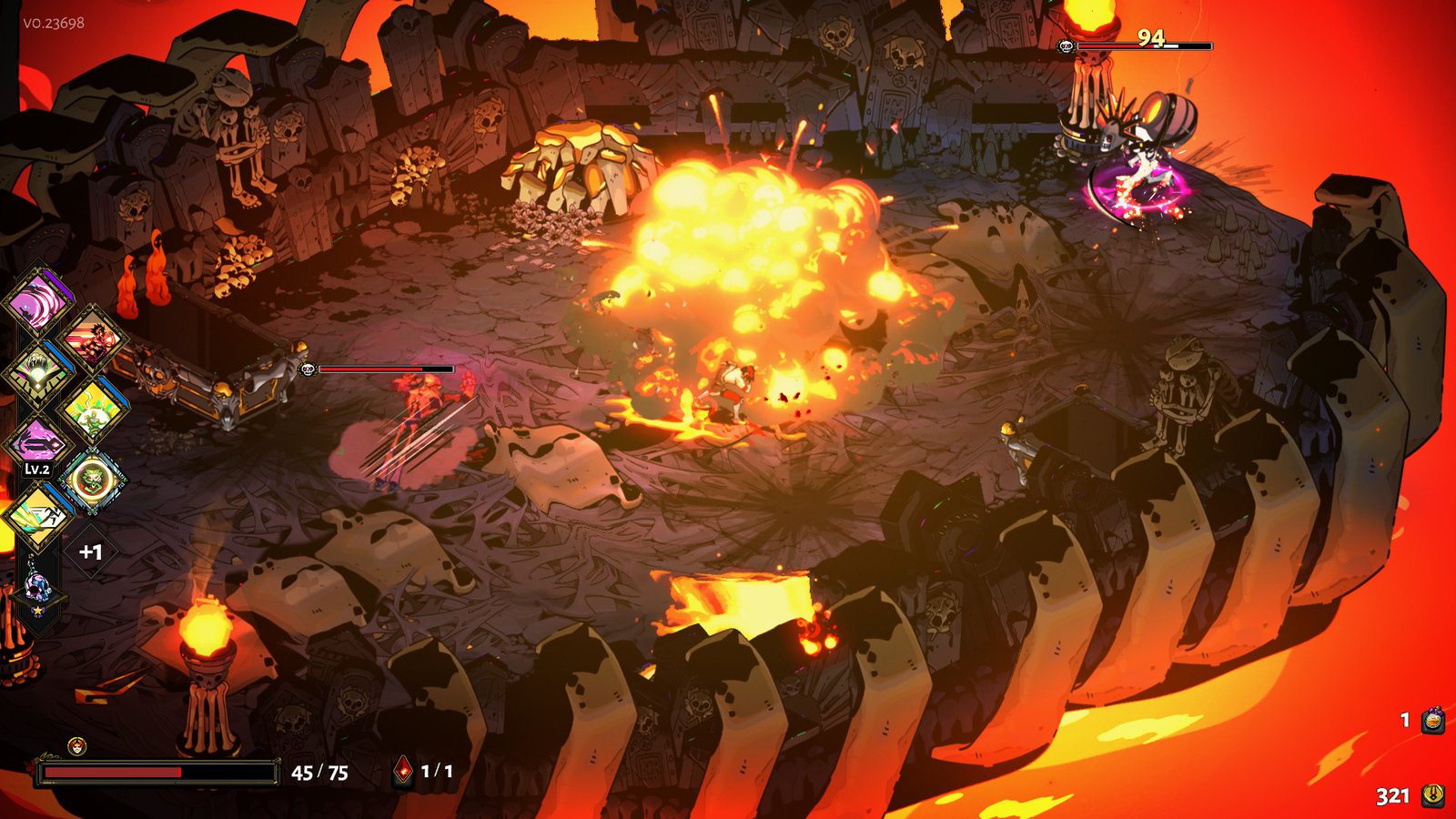 Attacking A Skeleton And A Monster In Hades.