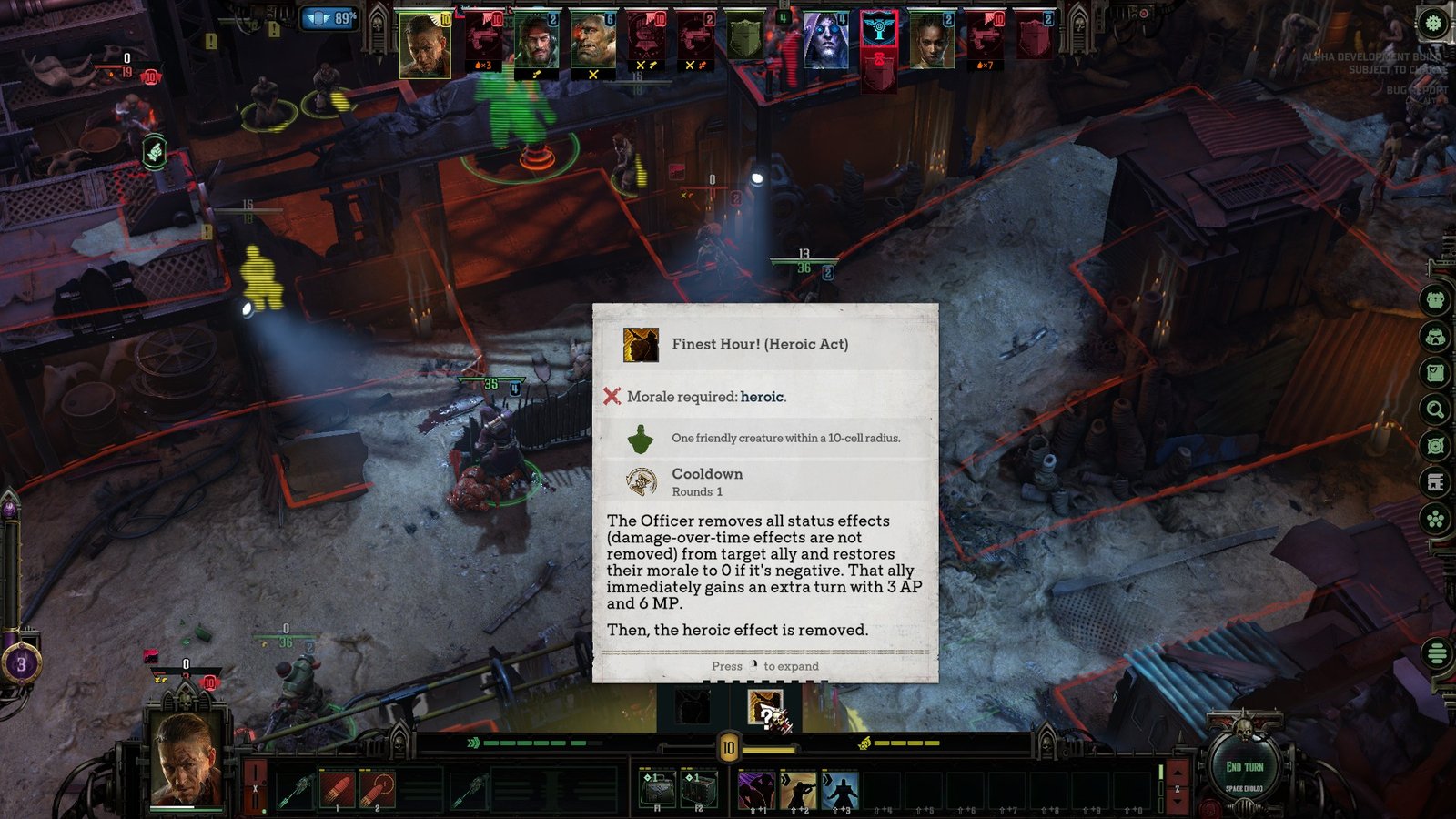 The showcase of a Morale scale in Warhammer 40k Dark Heresy