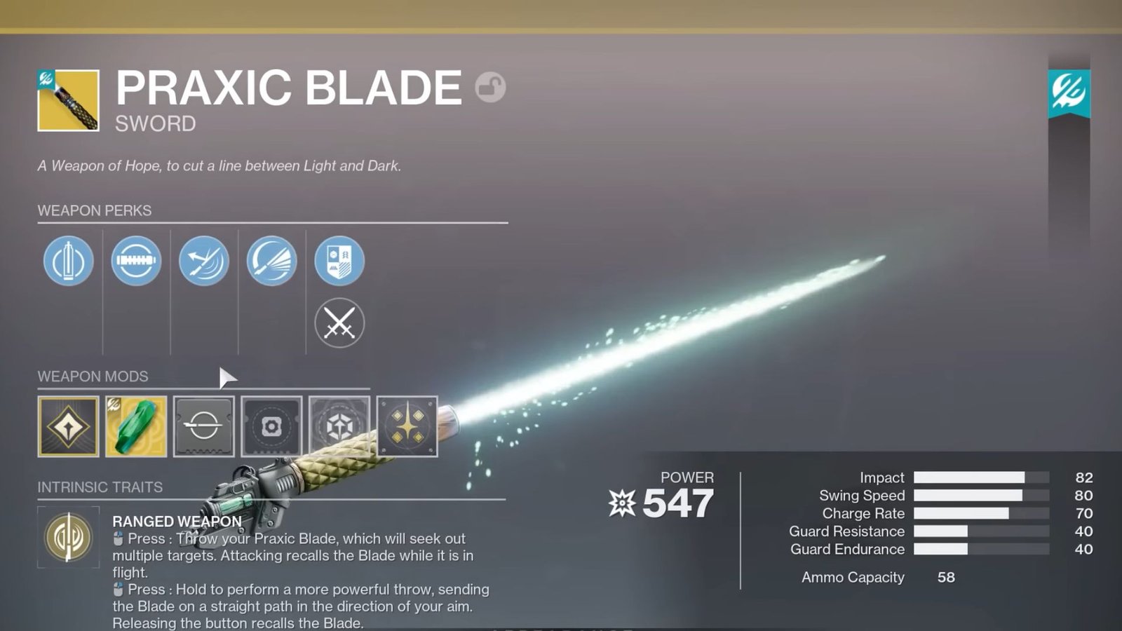 Praxic Blade Destiny 2
