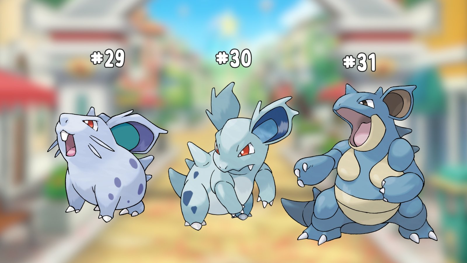 Nidoran, Nidorina, and Nidoqueen