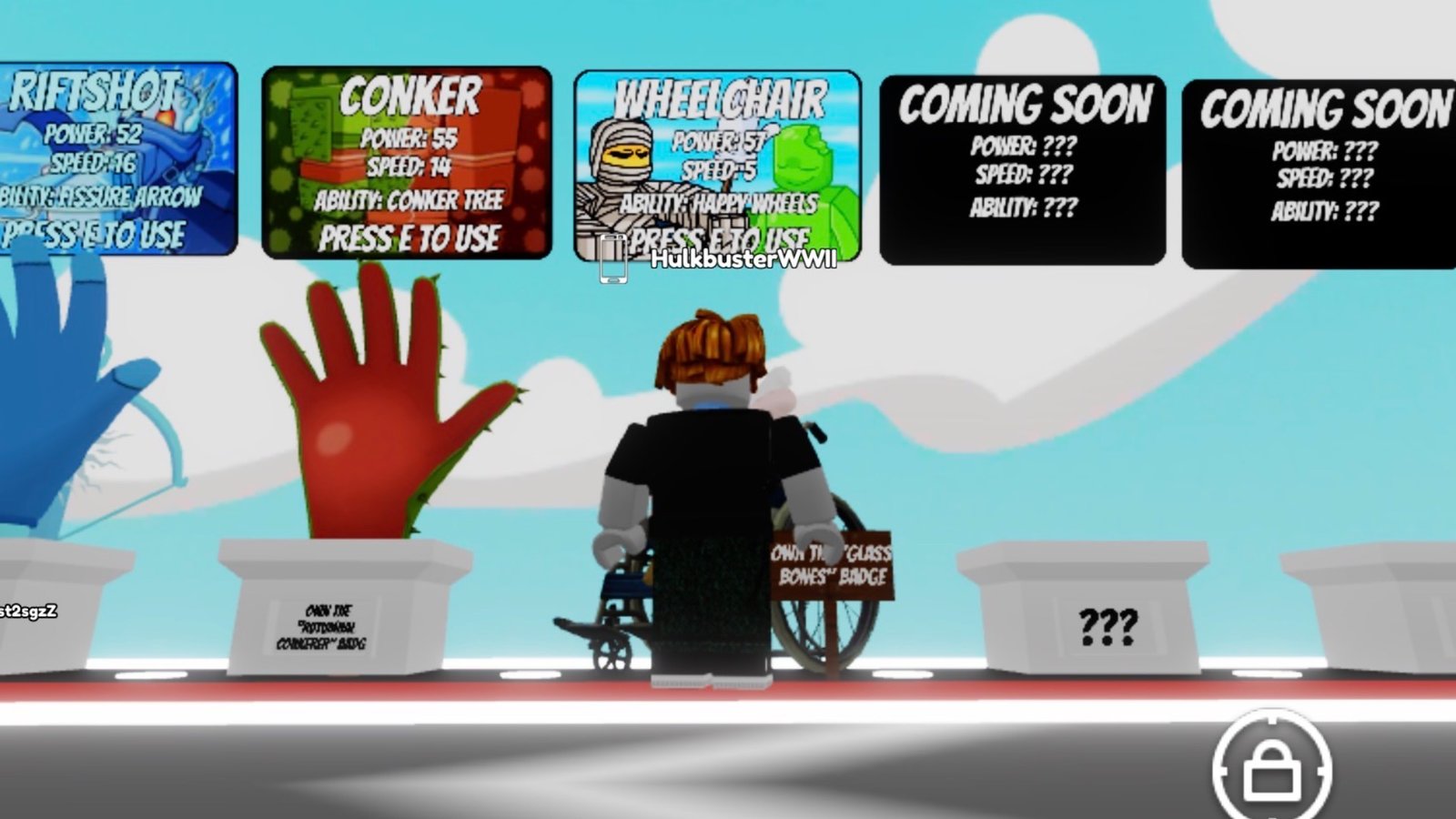 Unlocking the Wheelchair Glove in Slap Battles.