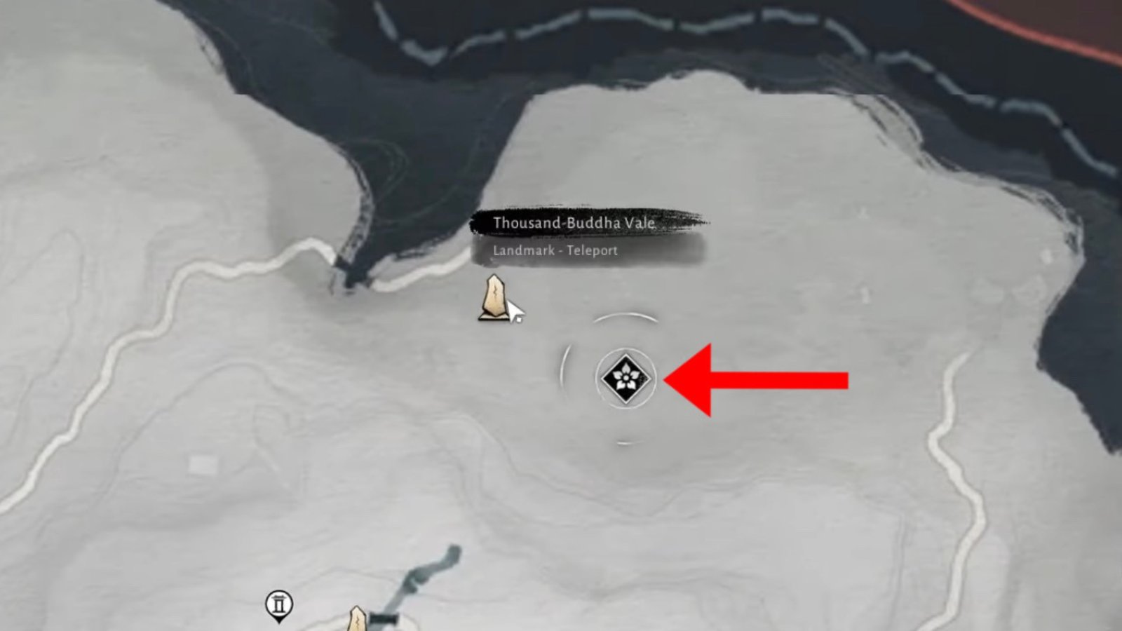 Map location of Deerforage's Remedy's third objective in Where Winds Meet.