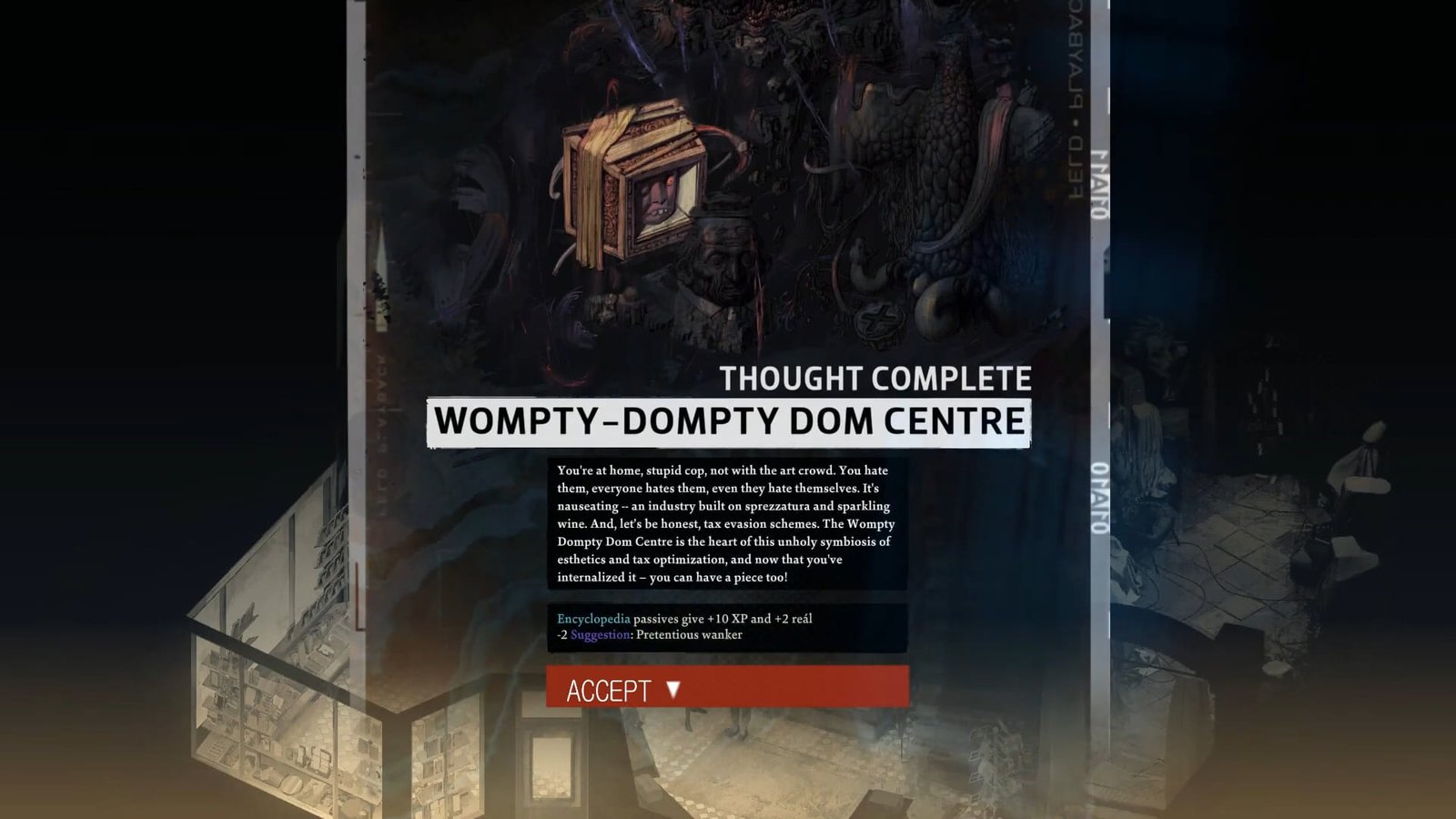 Wompty-Dompty Dom Centre - Disco Elysium Best Thoughts to Internalize