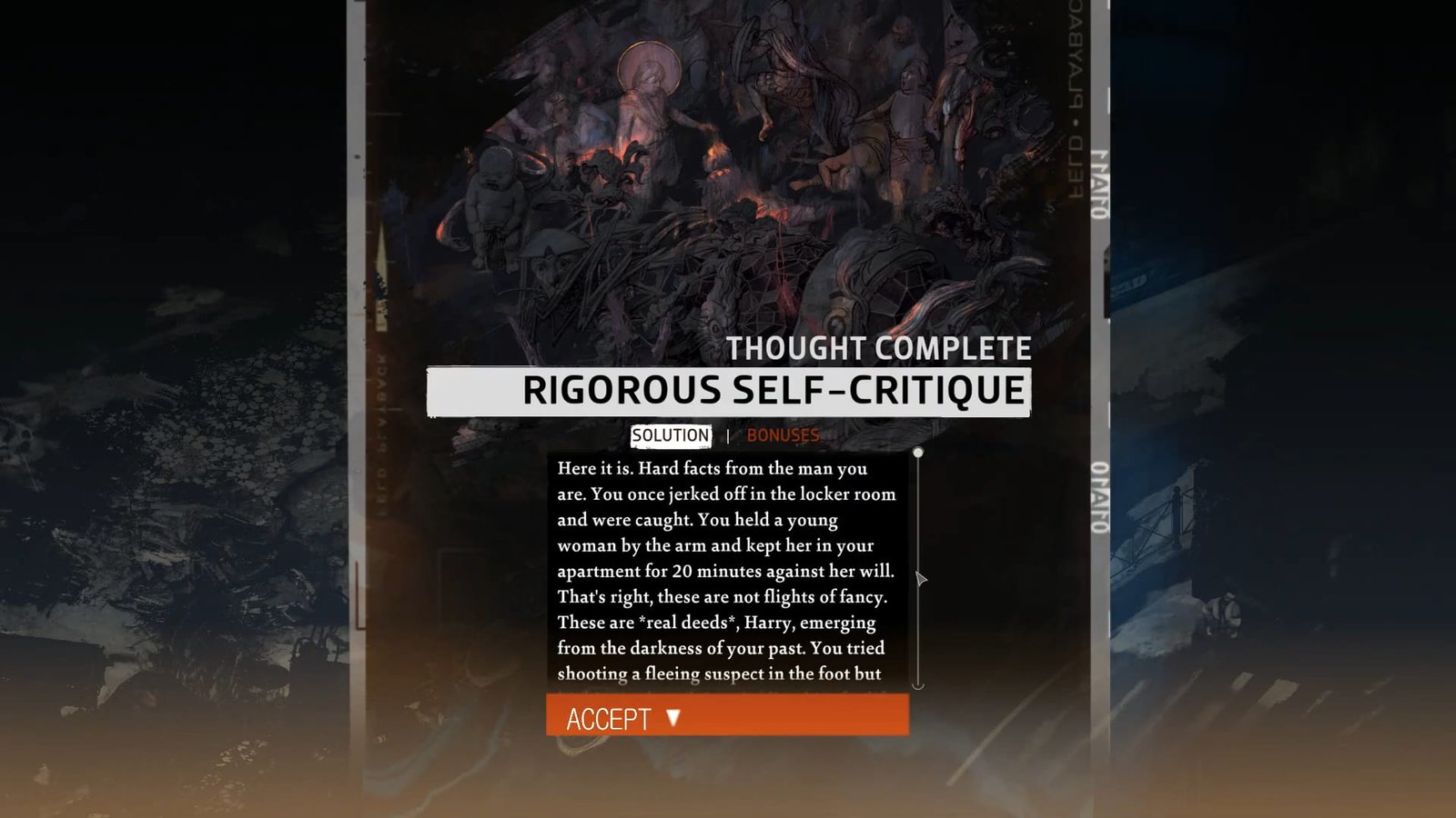 Rigorous Self-Critique - Disco Elysium Best Thoughts to Internalize