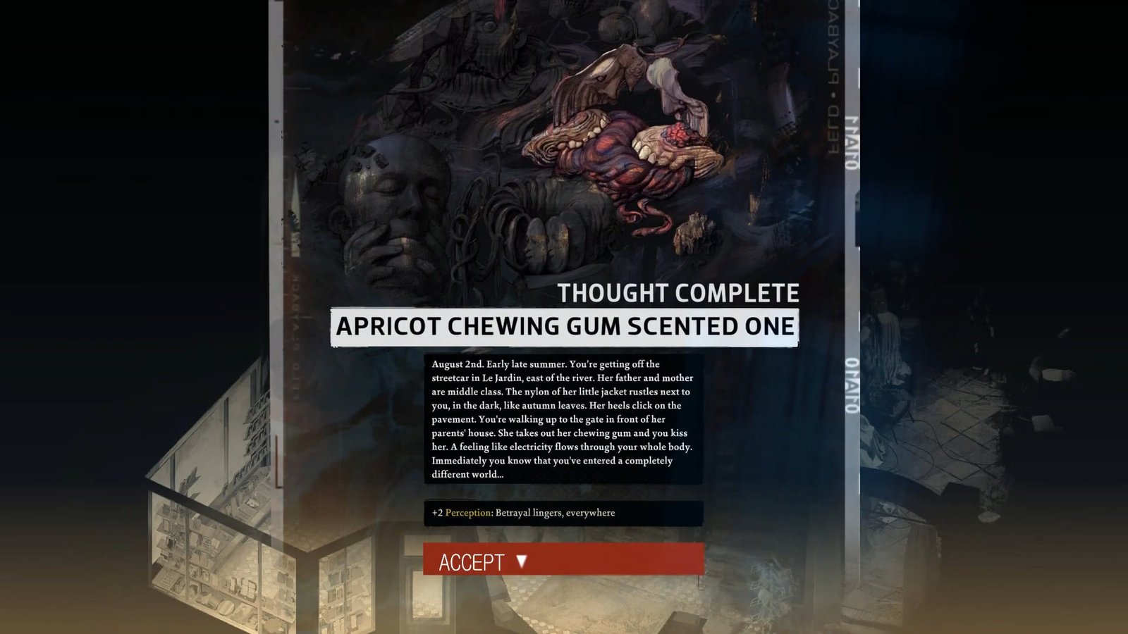 Apricot Chewing Gum Scented One - Disco Elysium Best Thoughts to Internalize