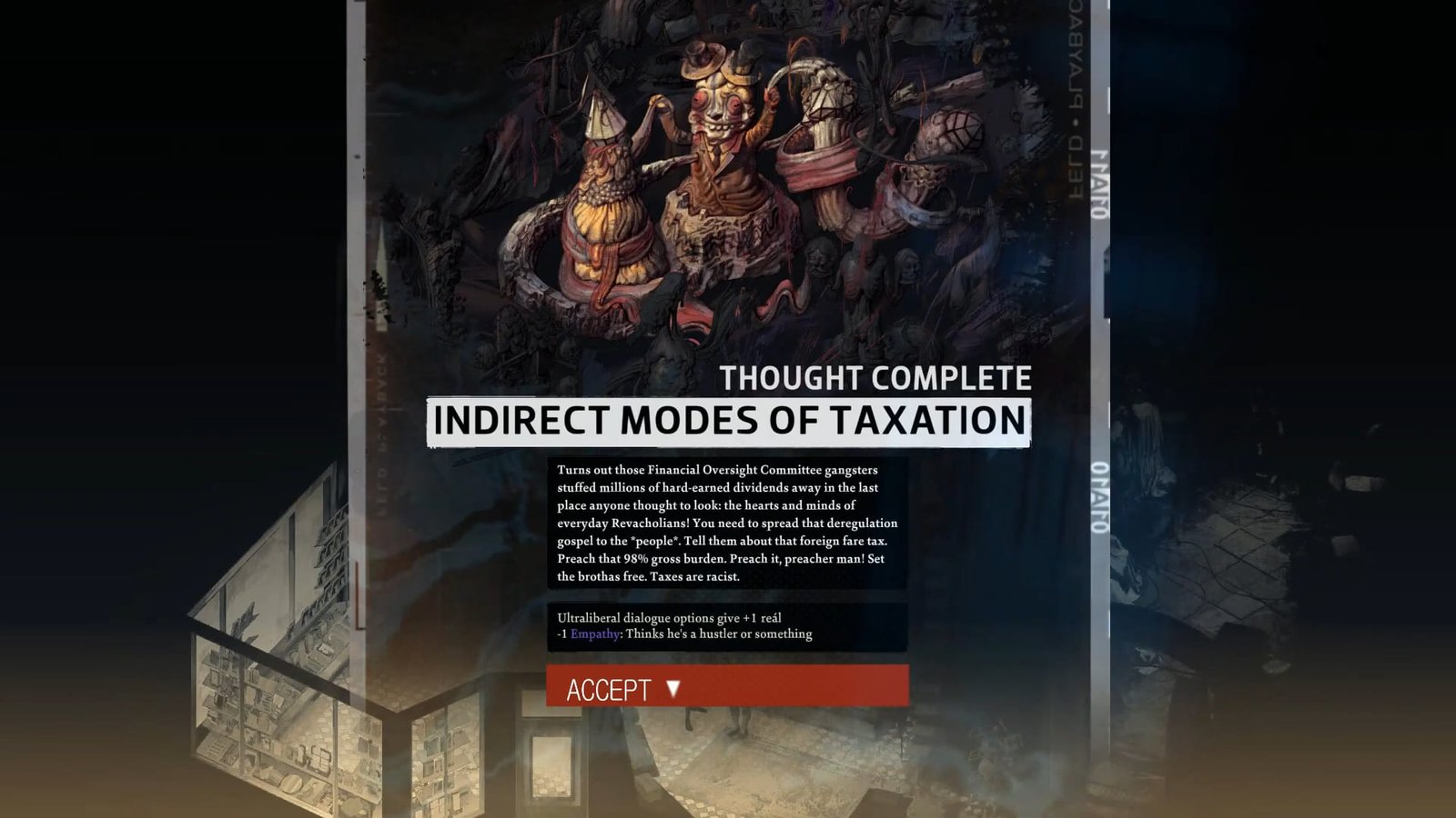 Indirect Modes of Taxation - Disco Elysium Best Thoughts to Internalize