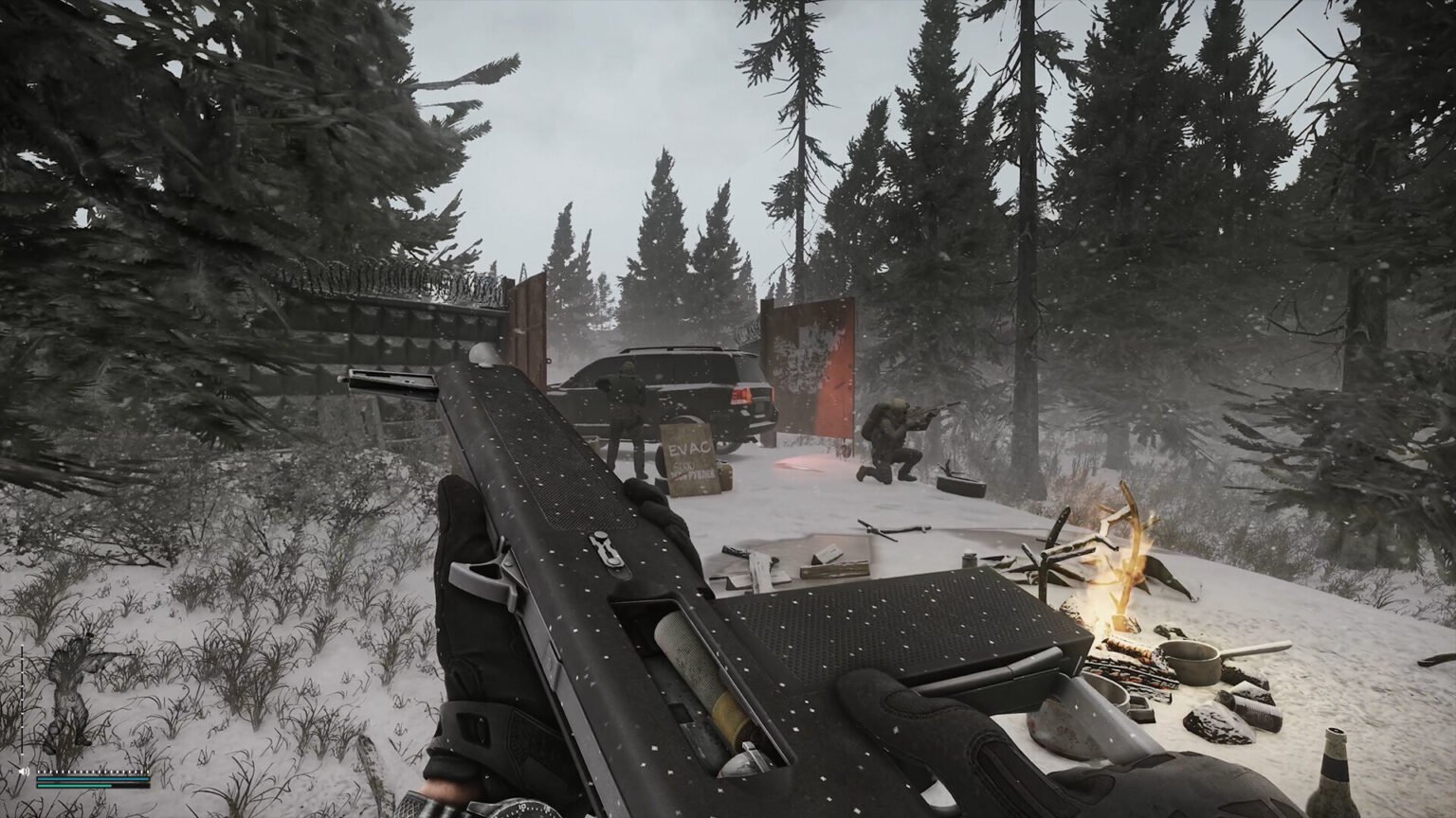 Tarkov Sold A Million 1.0 Copies, But Almost Nobody Has Actually Escaped Escape From Tarkov PMC inspecting AA-12 in the snow