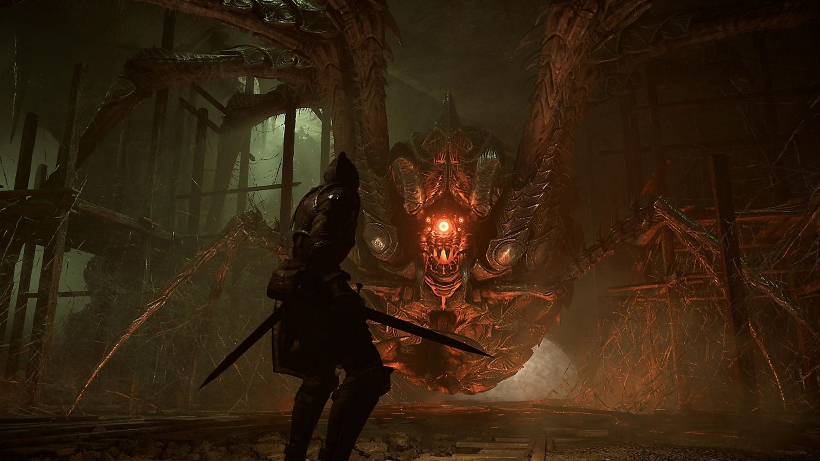 Armor Spider boss fight in Demon's Souls.