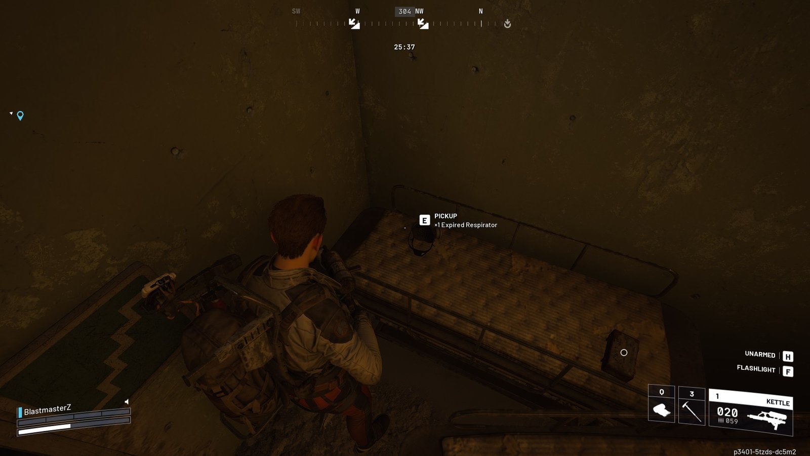 An Expired Respirator on a gurney in Arc Raiders