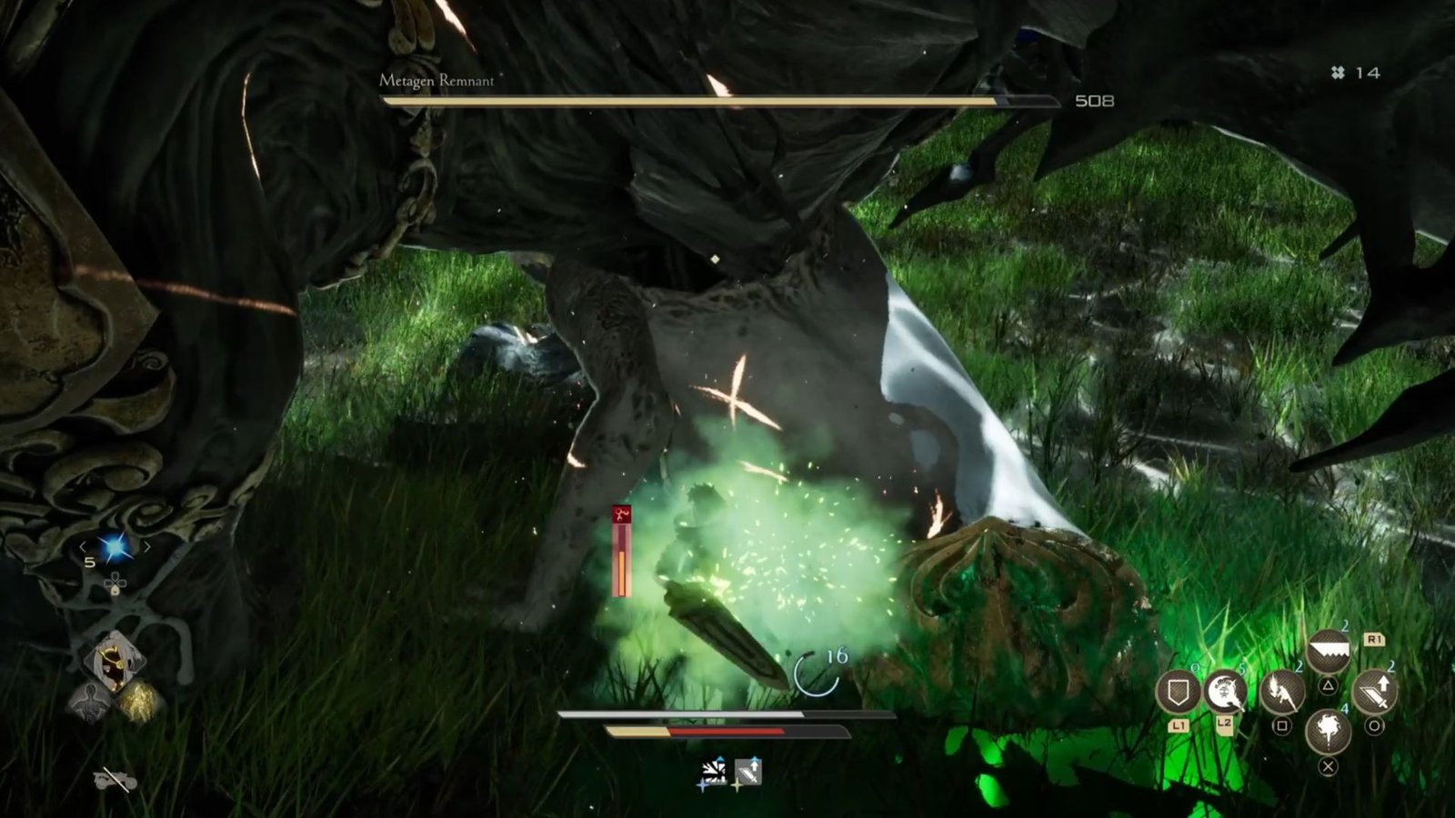 Attacking the Metagen Remnant in Code Vein 2