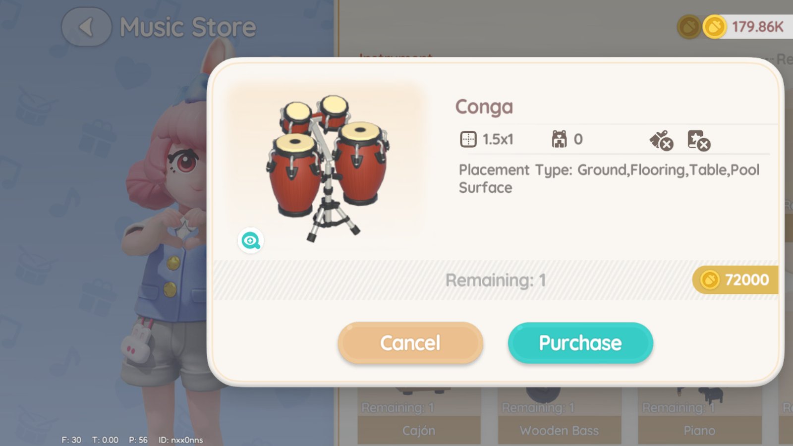 Buying drums in Heartopia.