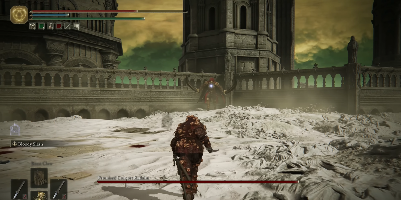 An image of Promised Consort Radahn boss fight in Elden Ring: Shadow of the Erdtree