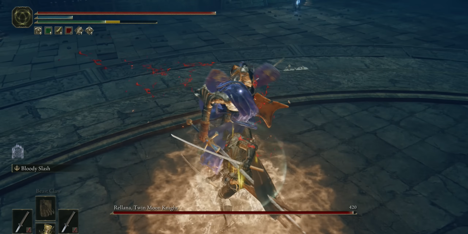 An image of Rellana, Twin Moon Knight boss fight in Elden Ring: Shadow of the Erdtree