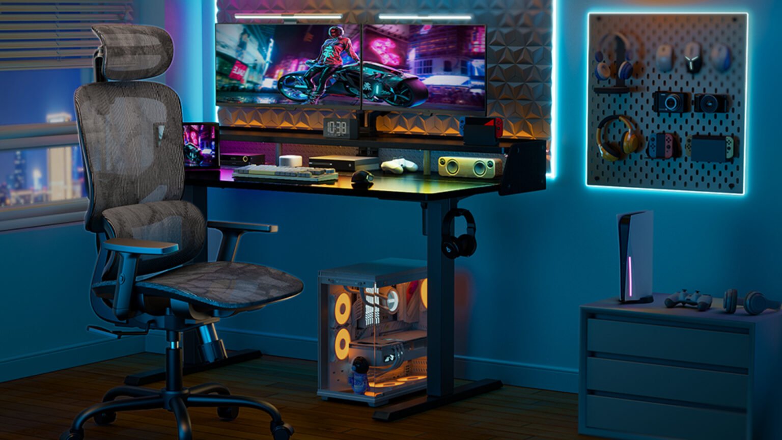 ErgoPlus Mesh Office Chair Gaming Setup