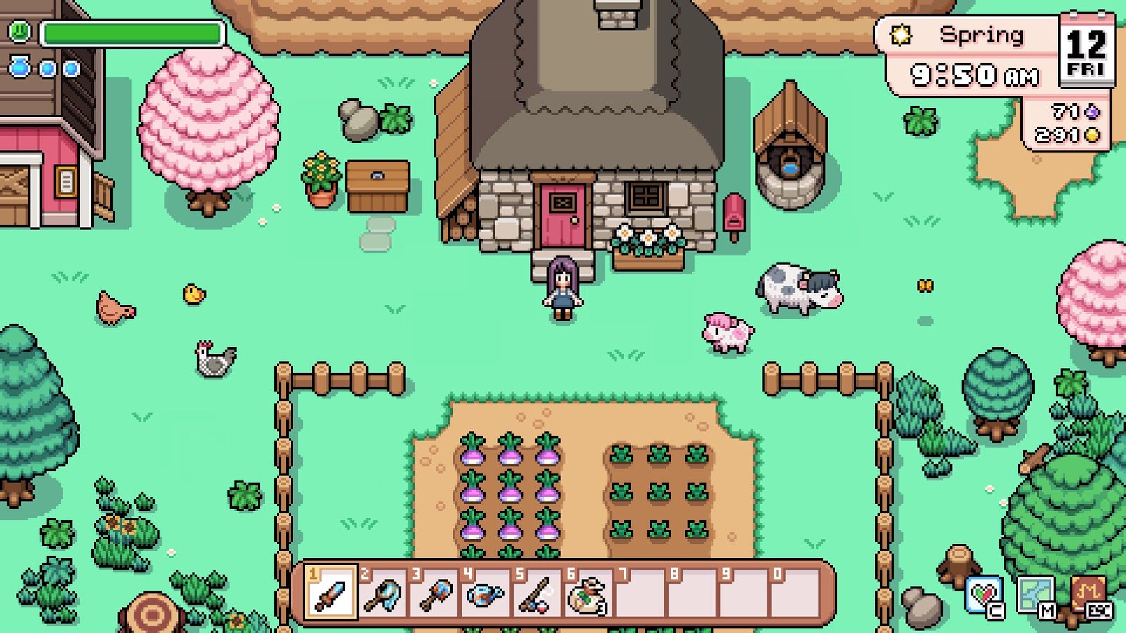 Fields of Mistria on the farm outside house