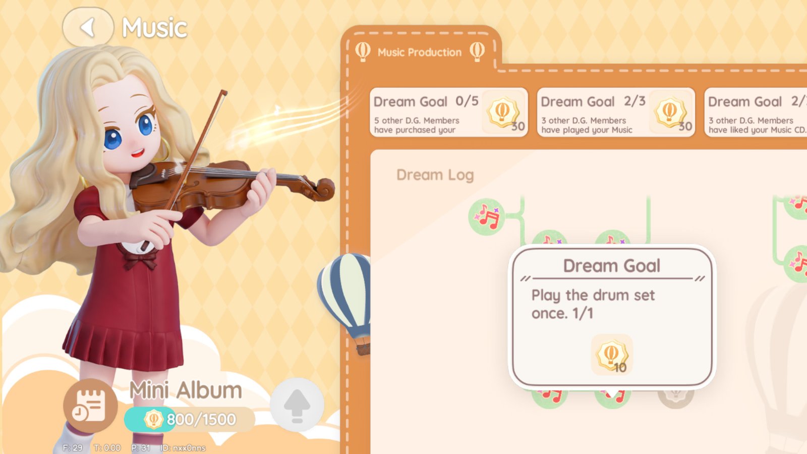 The music dream track in Heartopia.