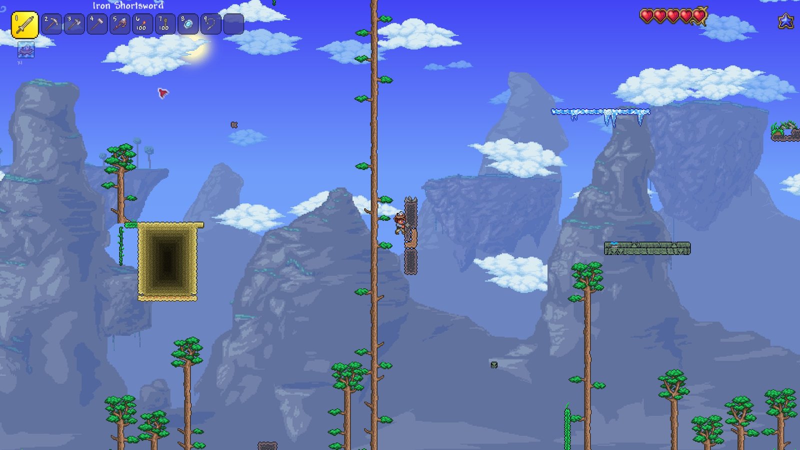 Screenshot of the Error world in Terraria.
