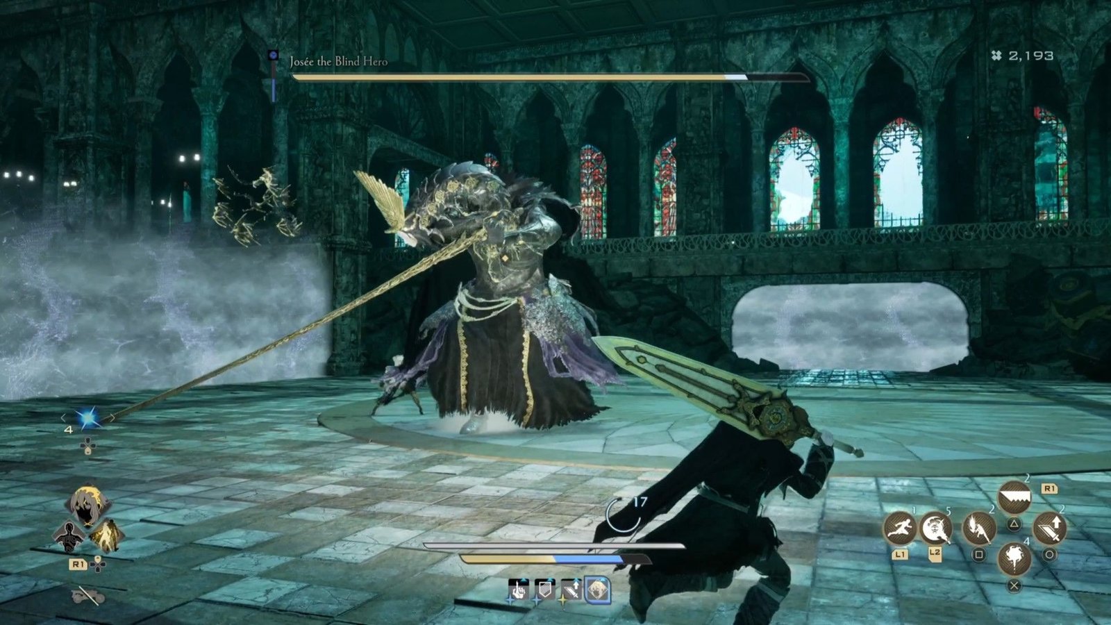 Fighting the Josee the Blind Hero Boss Code Vein 2