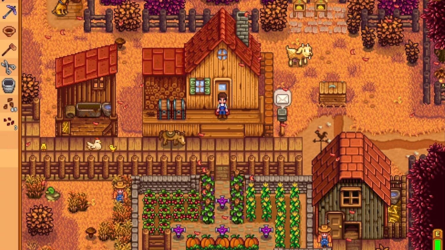 Man Standing in Front of a House in Stardew Valley