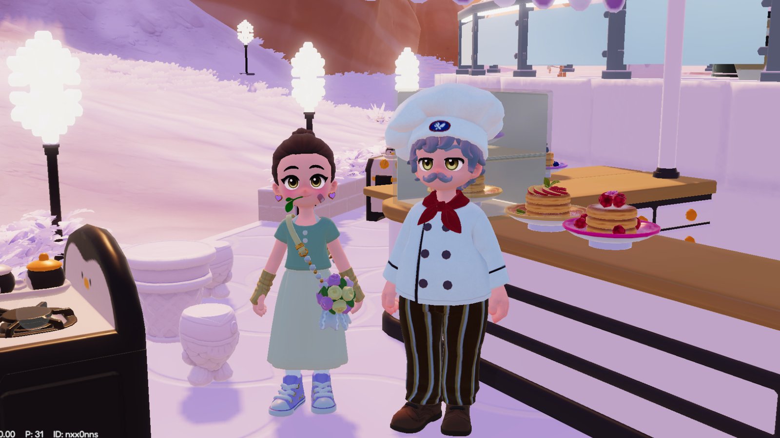 Massimo at his Fashionwave stall during late Winter in Heartopia.