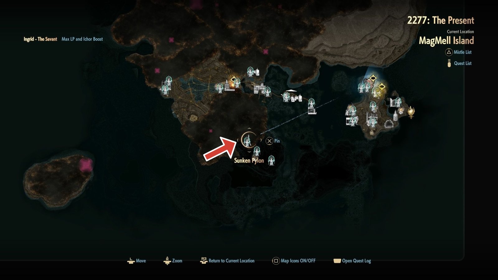 Location shown on map of the Metagen Remnant