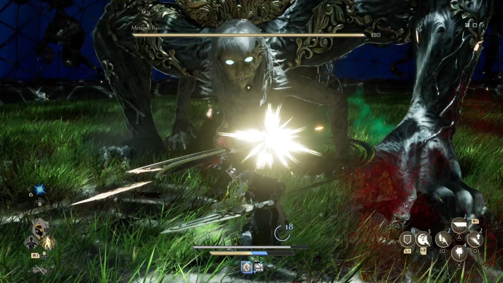 Player attacking the Metagen Remnant Code Vein 2