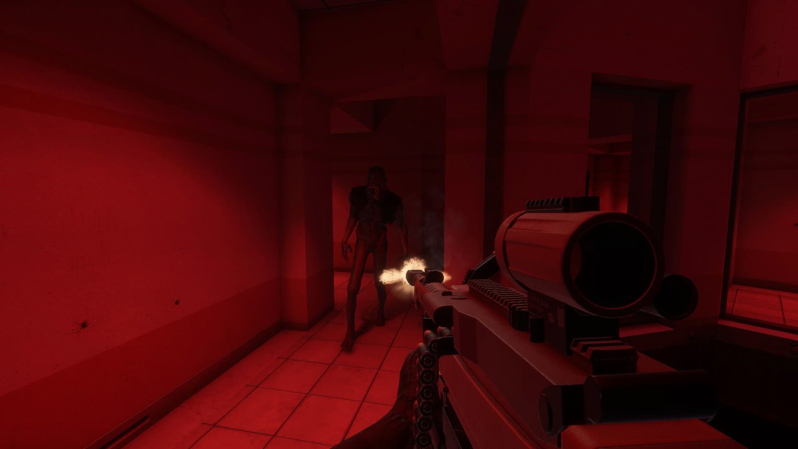 Shooting a Gun at an SCP Monster in SCP Secret Laboratory
