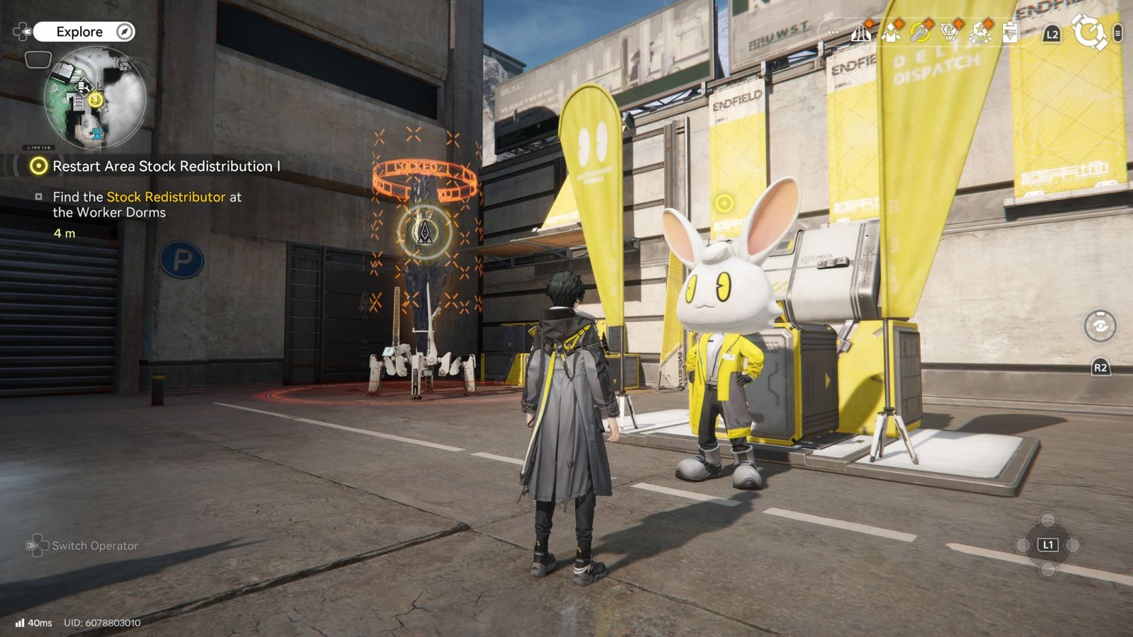 Character offering Stock Redistribution in Arknights Endfield.