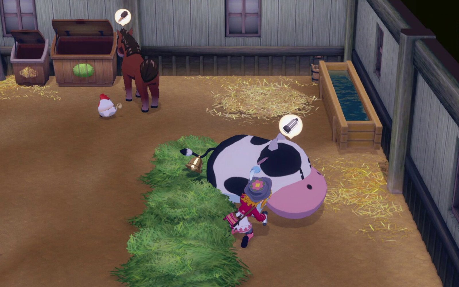 Milking cow in Story of Seasons: Grand Bazaar