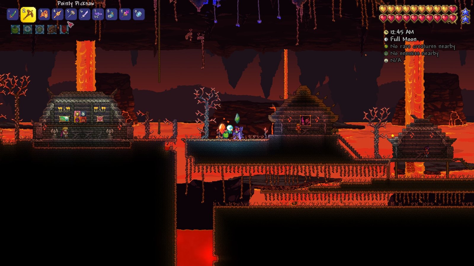 Screenshot of Hell in Terraria's Don't Dig Up Seed.