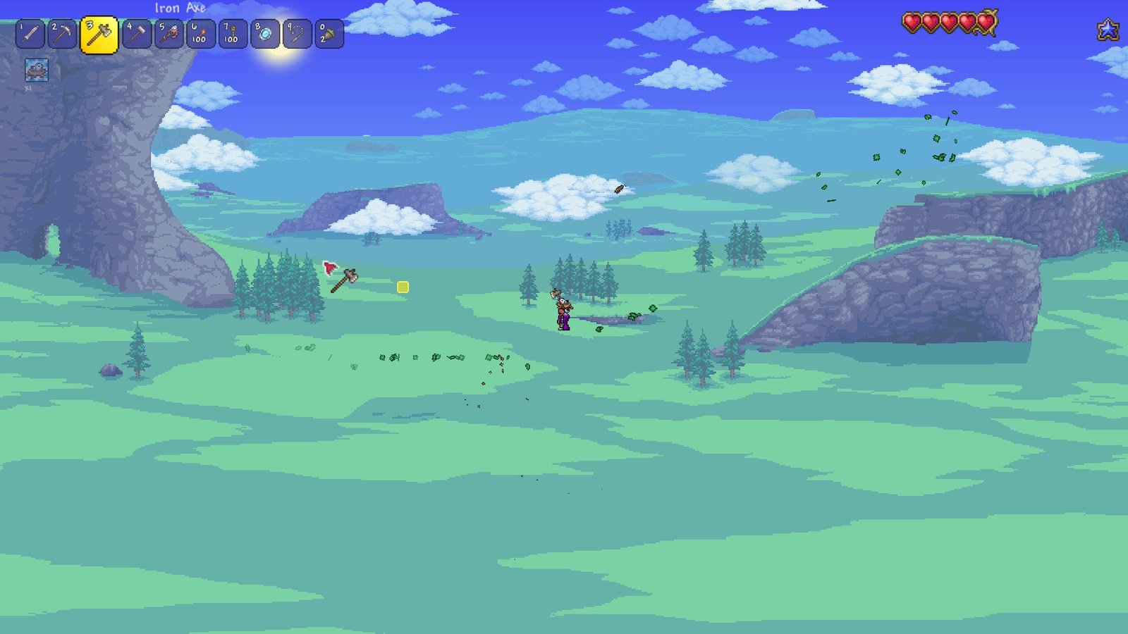 Screenshot of the Invisible World in Terraria.