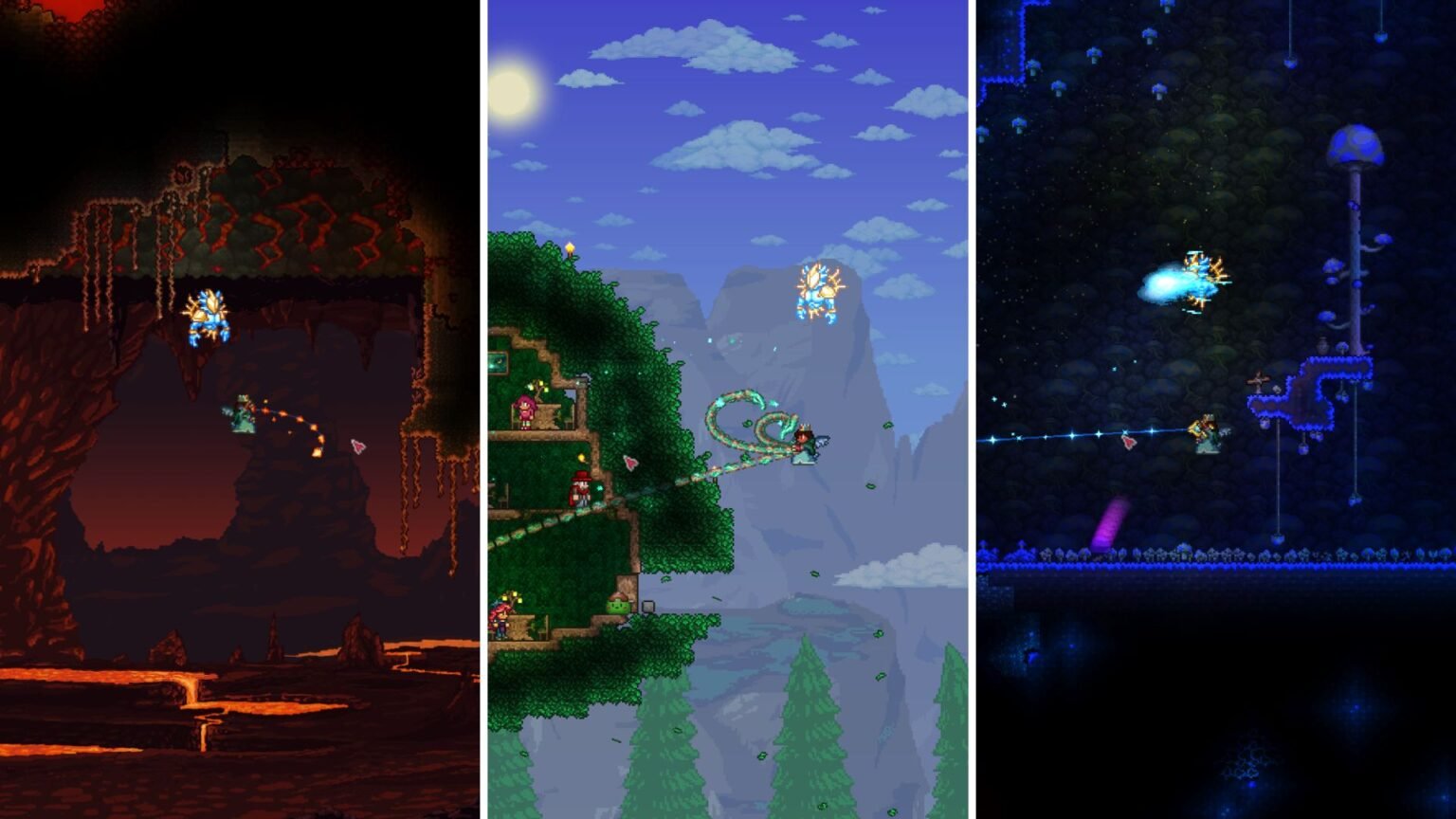 Terraria feature showing 3 new whips