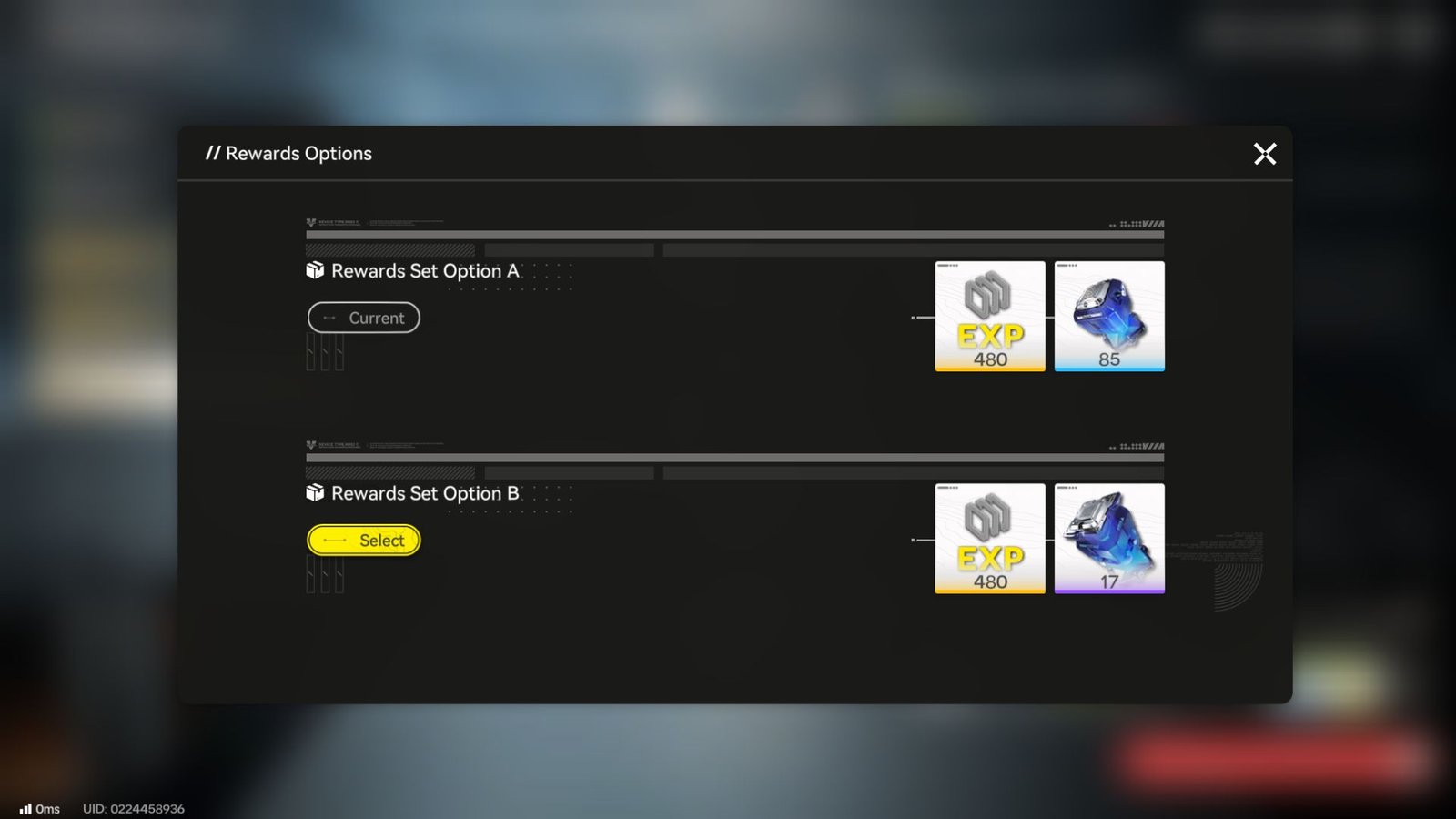 Two different reward choices from a Protocol Space