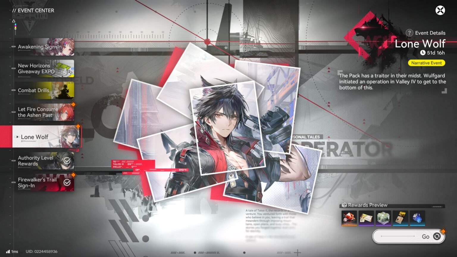 The Event Quest Board for the Lone Wolf Narrative Event in Arknights Endfield