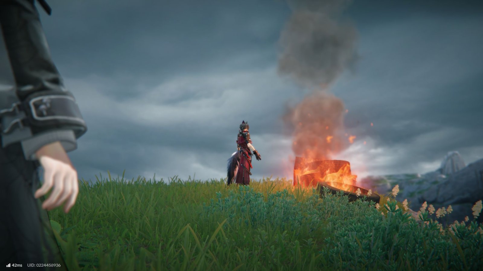 Wulfgard performing a funeral rite as Endministrator approaches. 