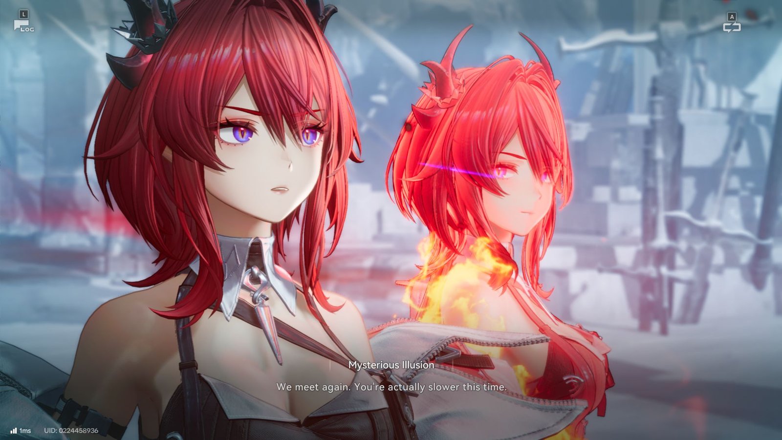 Laevatain encounters an illusion of herself in Arknights Endfield