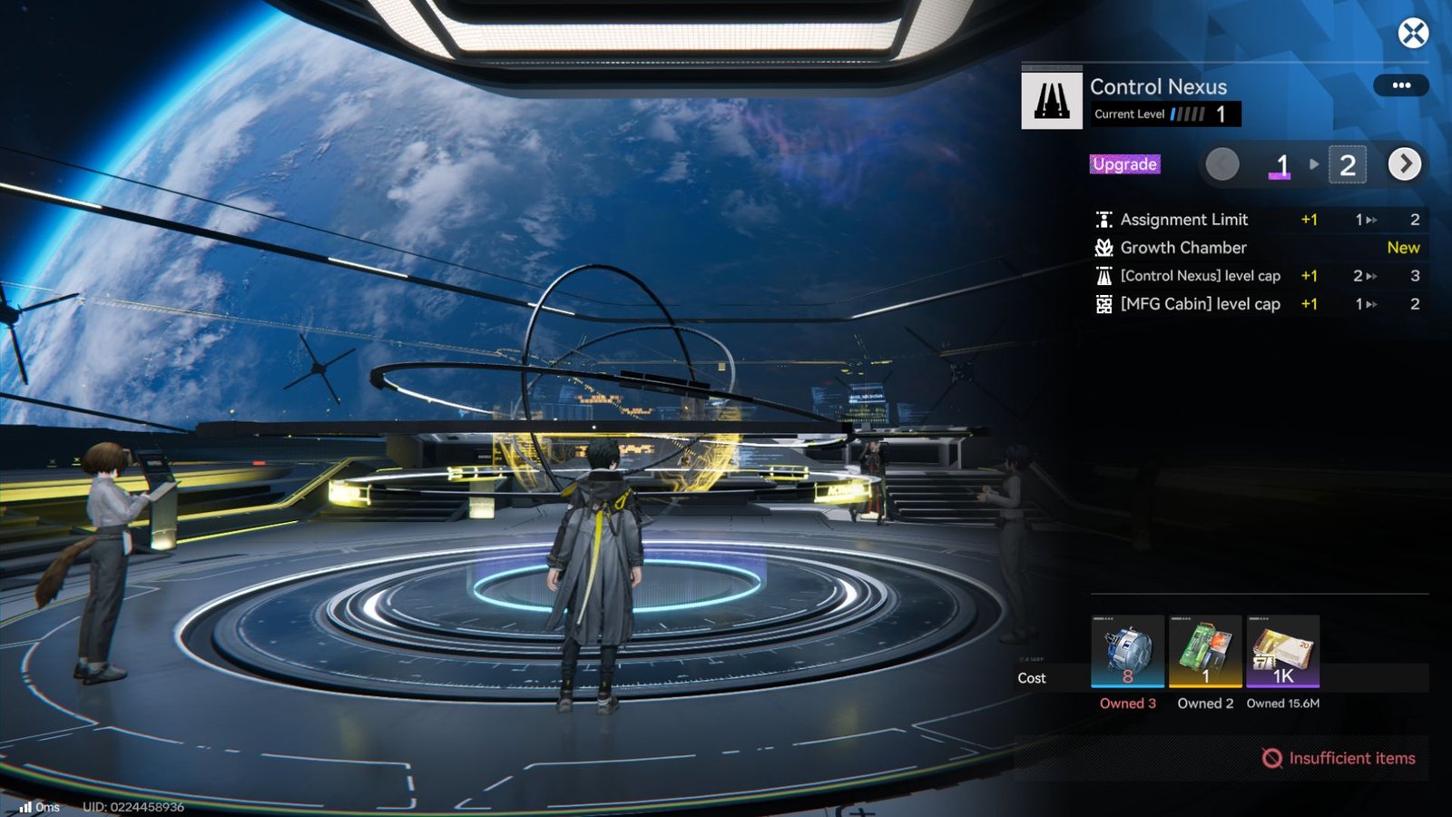 The Control Nexus upgrade menu in Arknights Endfield
