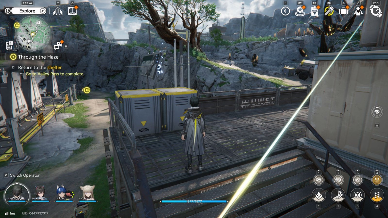 An Aurylene floating above a box in Arknights Endfield