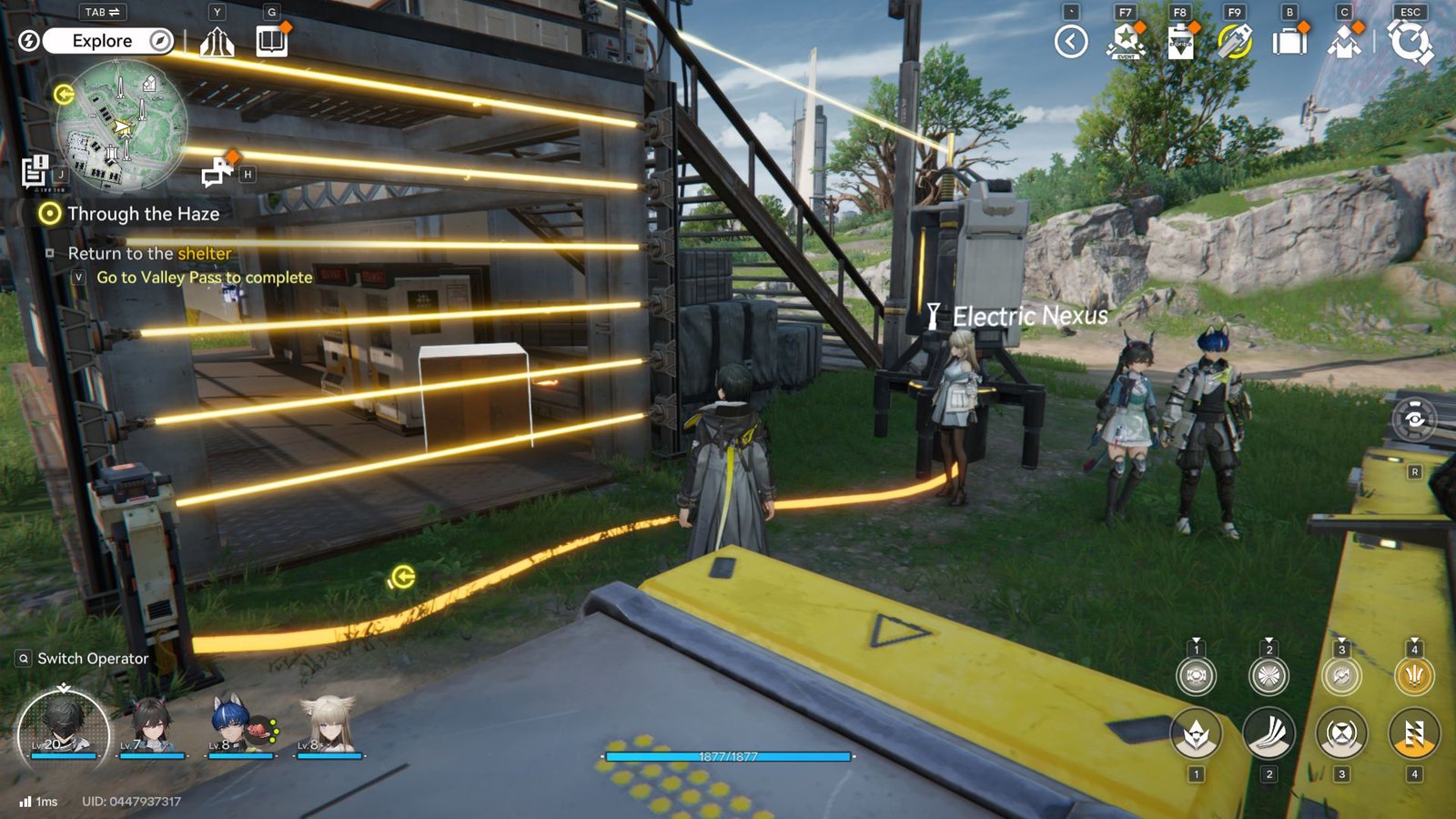 An Aurylene behind a laser grid