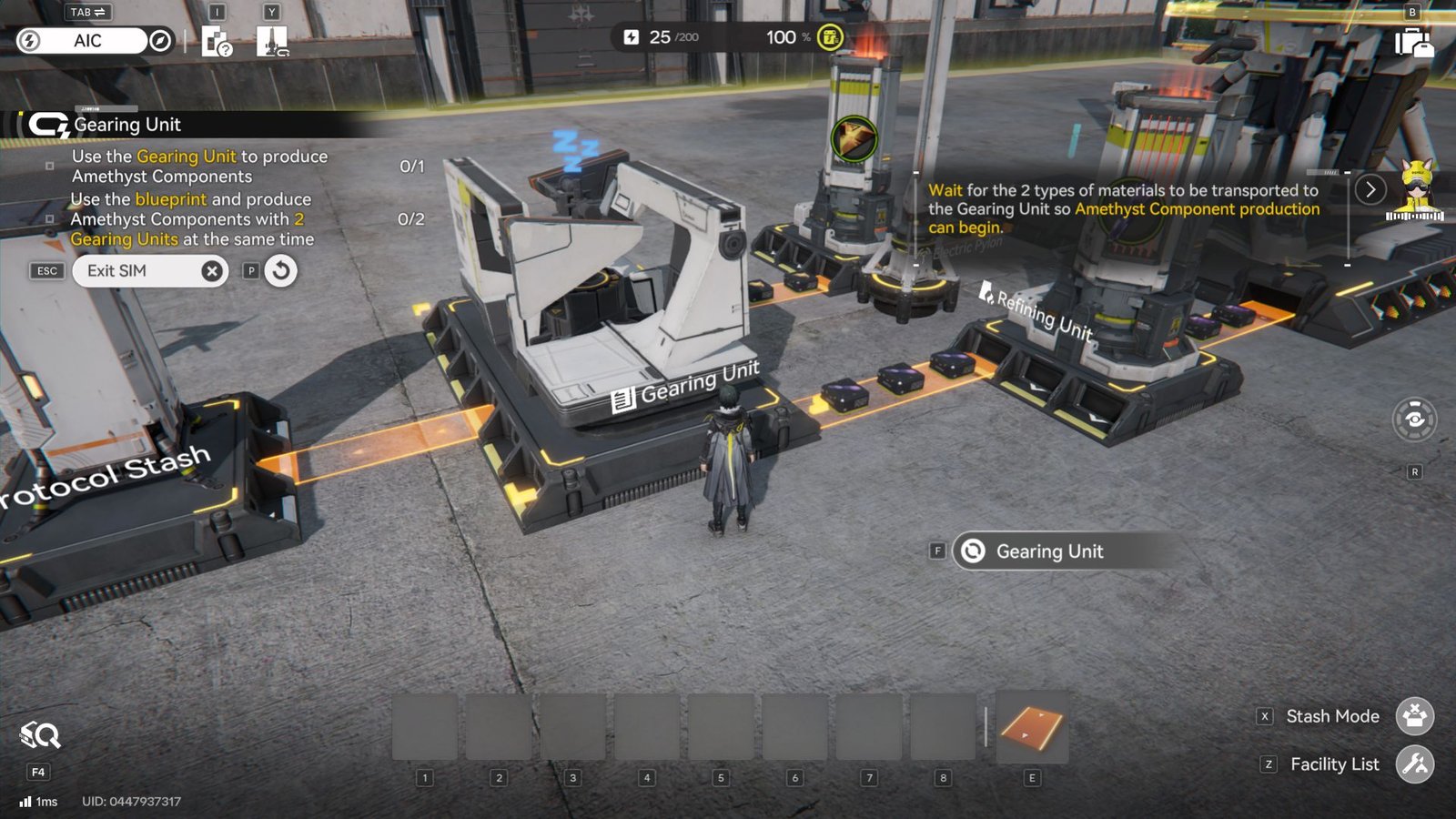 The Gearing Unit Simulation mid tutorial in Arknights Endfield