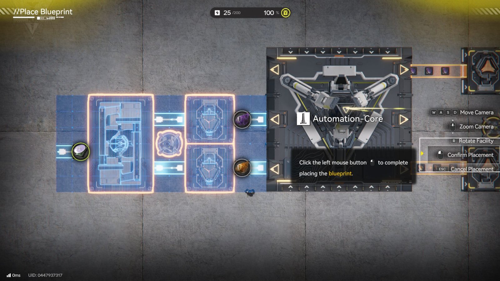 An overhead view of a facility being constructed in Arknights Endfield