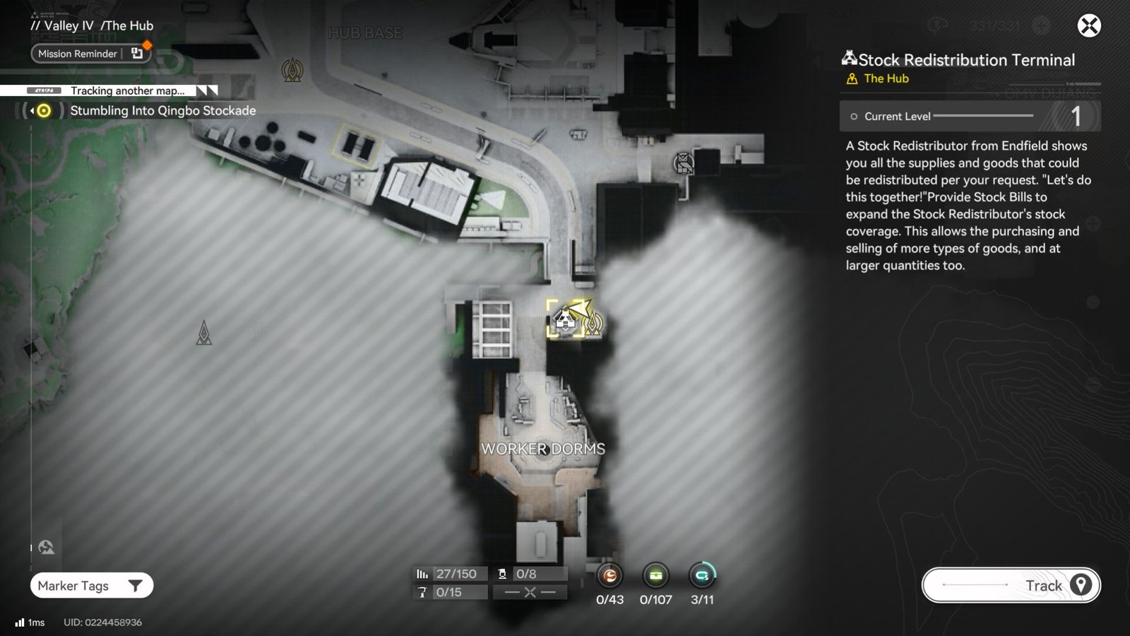 The location of the Stock Redistribution Terminal