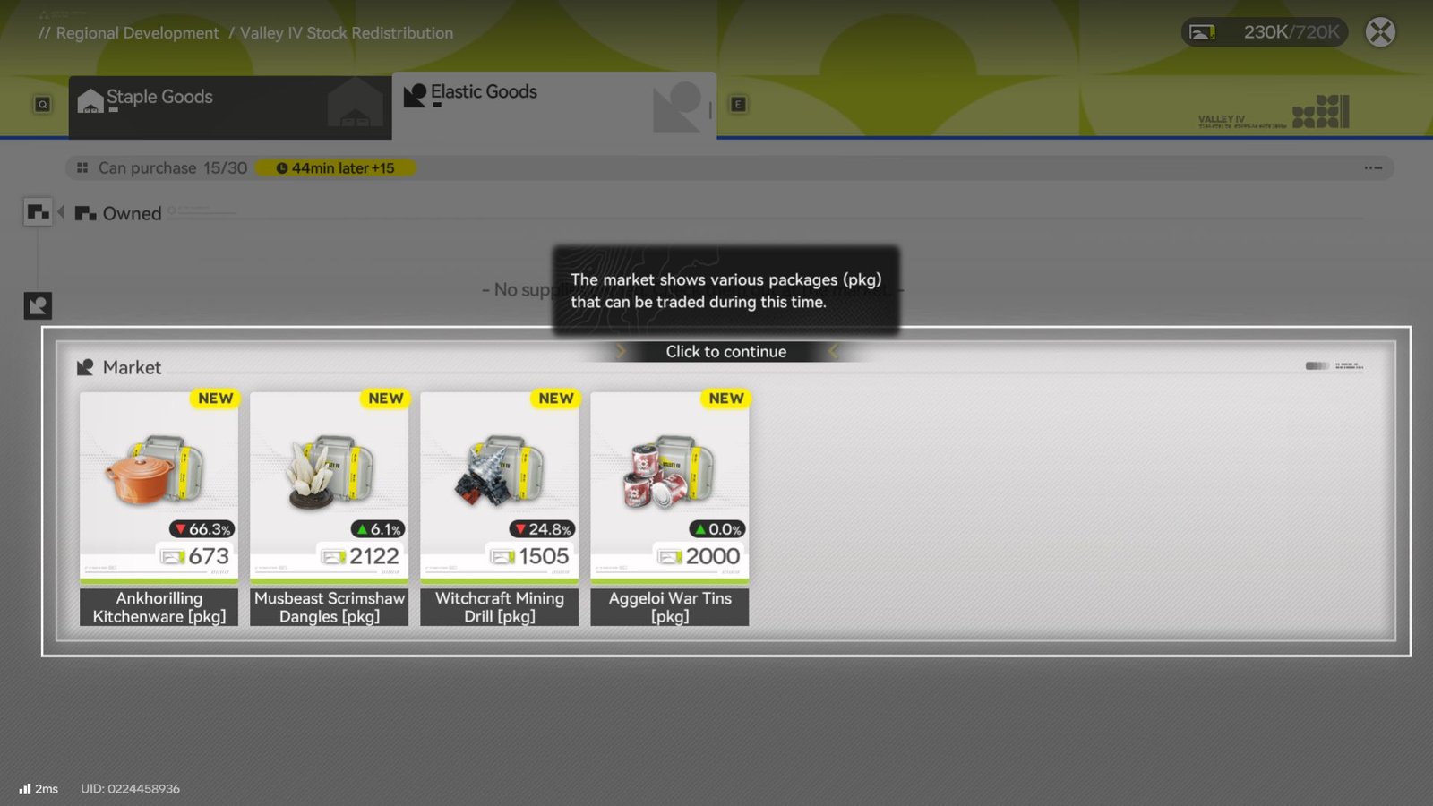 The in game stock market of Arknights Endfield